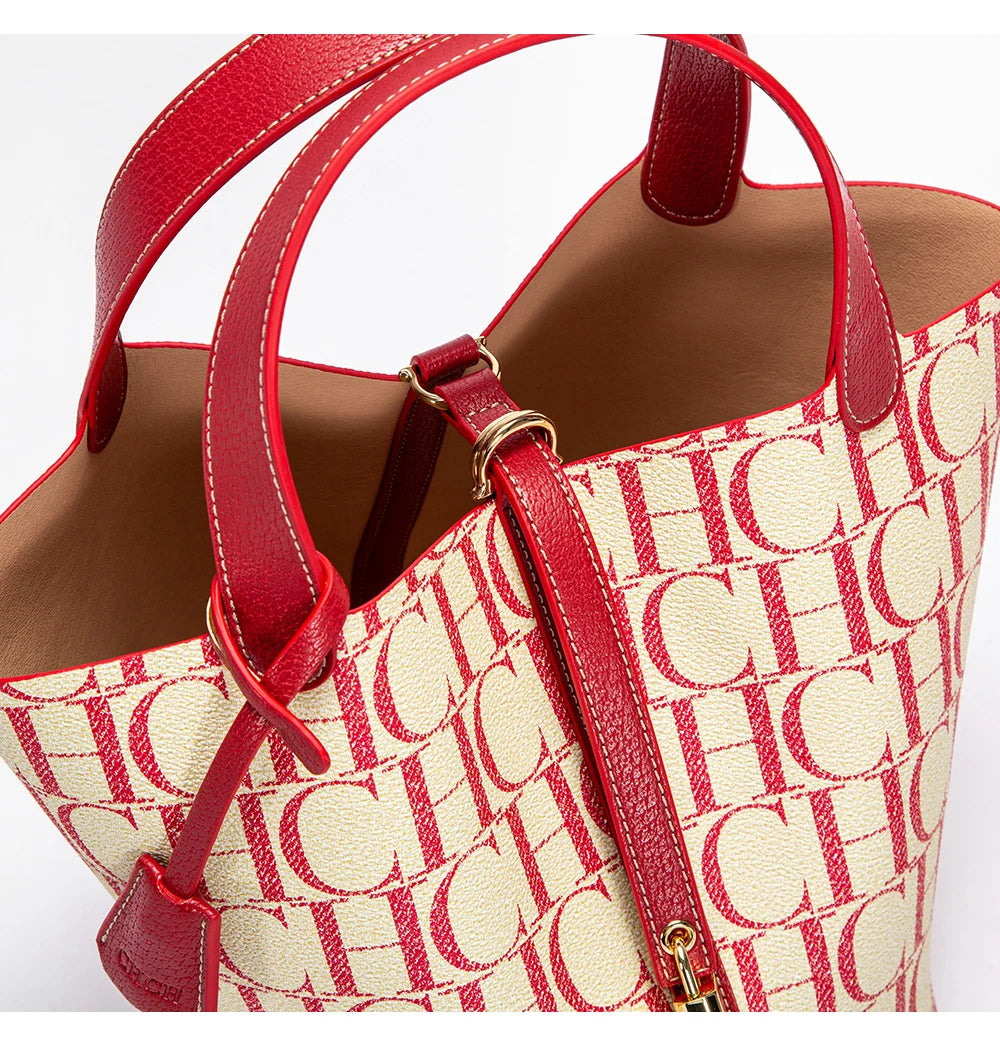 Classic Fashion Retro Design New 2024 Women's Vegetable Basket Bag with Metal Decorative Letter Design Women's Handbag