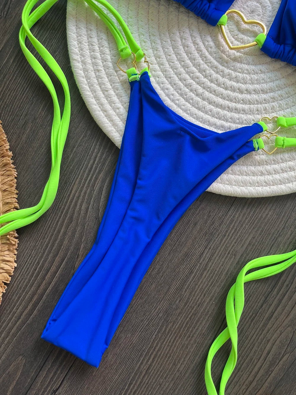 Conjunto de Biquíni Sexy Halter de Cor Sólida RUOTONSEPT, maiô feminino de duas peças, com triângulo e fio dental, traje de banho estilo brasileiro.