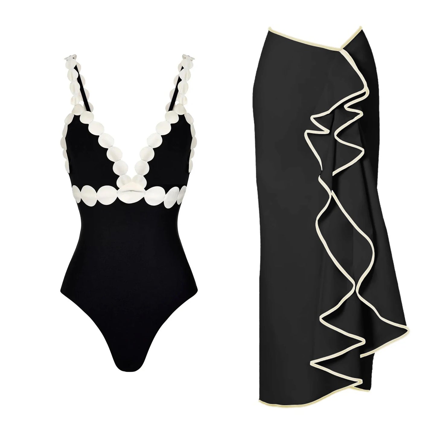 Conjunto de 3 peças de maiô laser cut para mulheres, biquíni sexy com push-up, moda de bainha alta, biquíni feminino com recortes, roupa de banho tipo bodysuit para praia.