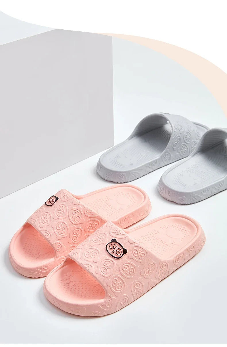 Chinelo de Plataforma Chunky com Solado Macio Eva para Mulheres 2024 Verão, Sandálias de Praia com Solado Grosso, Chinelos de Couro Antiderrapantes para Uso Externo