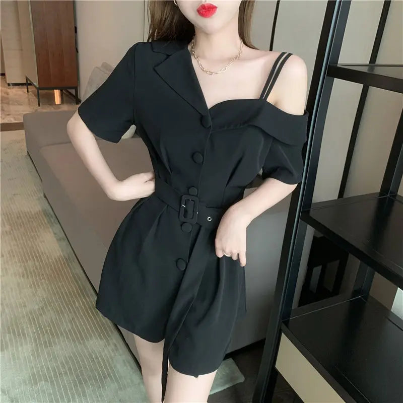 Vestidos para Mulheres 2024 Roupas de Seda para Ocasiões Formais Blazer Vestido Feminino de Cetim Chiffon Mini Curto Sensual Sexy Macacão Novo em X