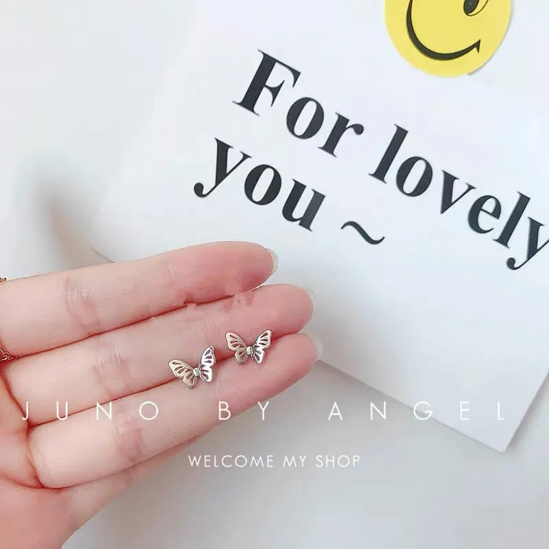 Minimalism Heart Earring 925 Silver Needle Allergic Protection Mini Small Stud Earrings for Women Girls Jewellery Wholesale Gift