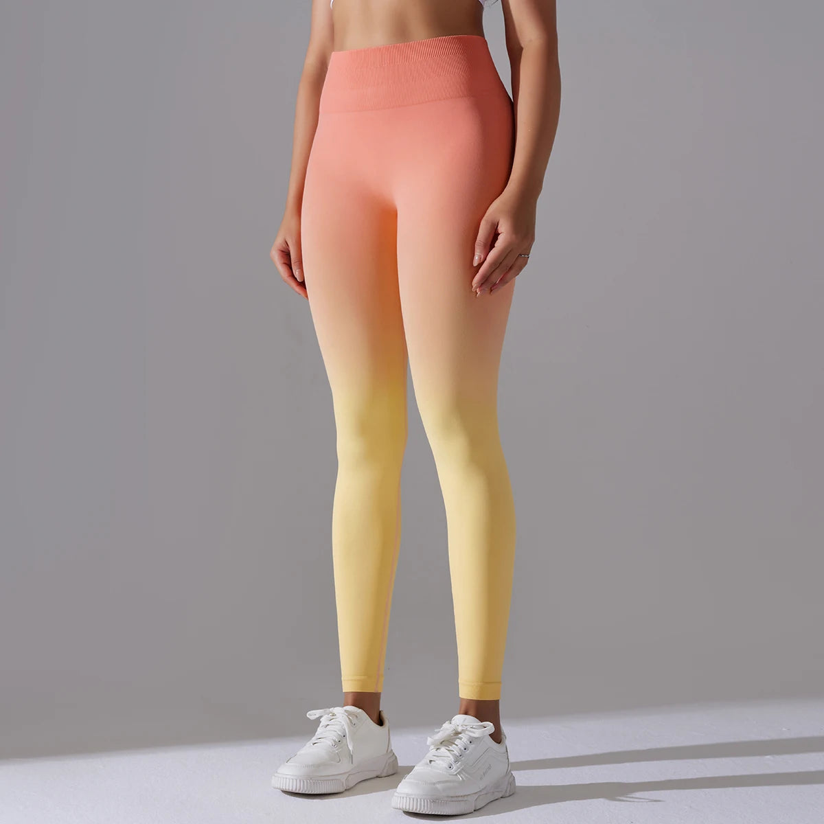 Leggings Seamless de Cintura Alta para Yoga, com Controle de Barriga e Efeito Bumbum, Leggings para Exercício e Esportes, Apertadas para Mulheres
