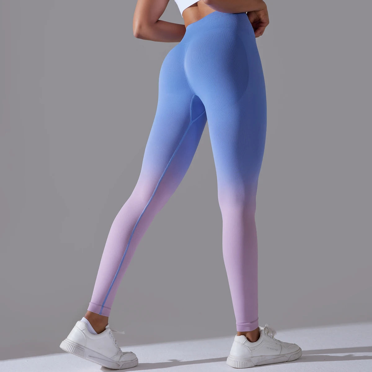Leggings Seamless de Cintura Alta para Yoga, com Controle de Barriga e Efeito Bumbum, Leggings para Exercício e Esportes, Apertadas para Mulheres