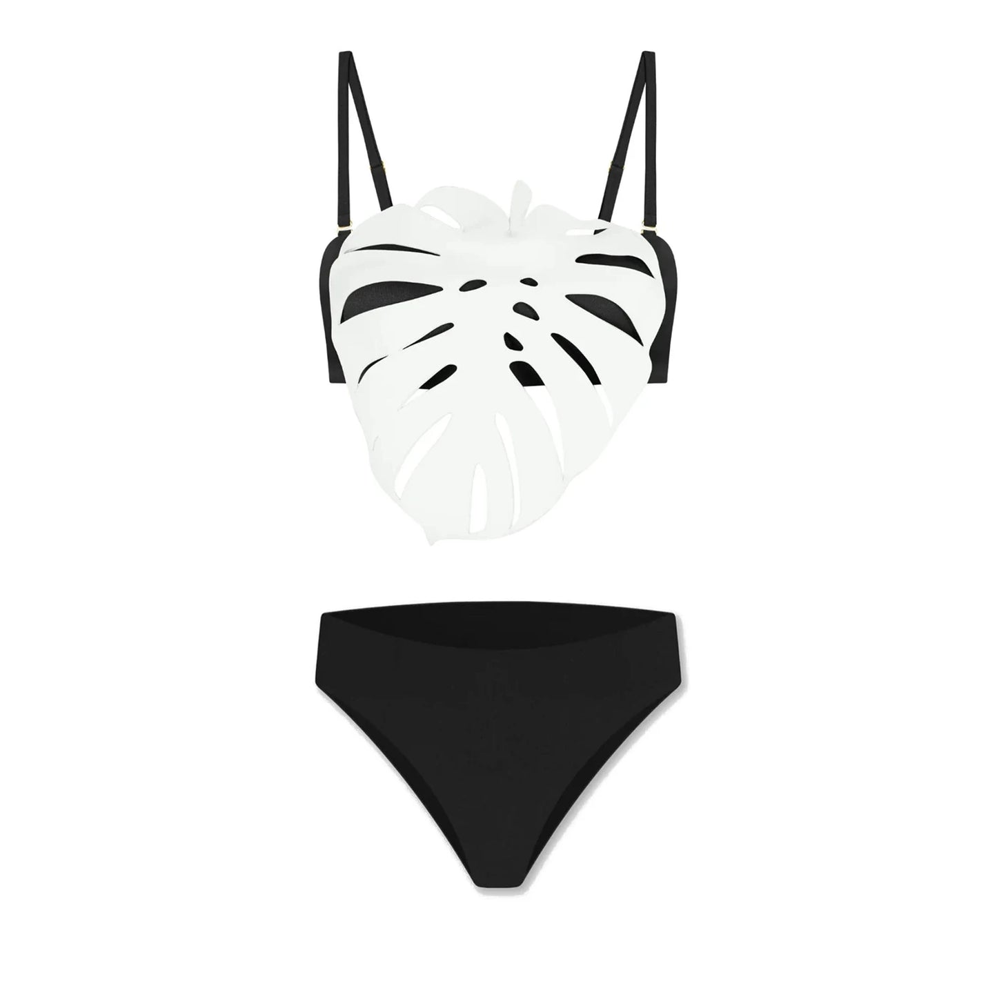 Conjunto de 3 peças de maiô laser cut para mulheres, biquíni sexy com push-up, moda de bainha alta, biquíni feminino com recortes, roupa de banho tipo bodysuit para praia.
