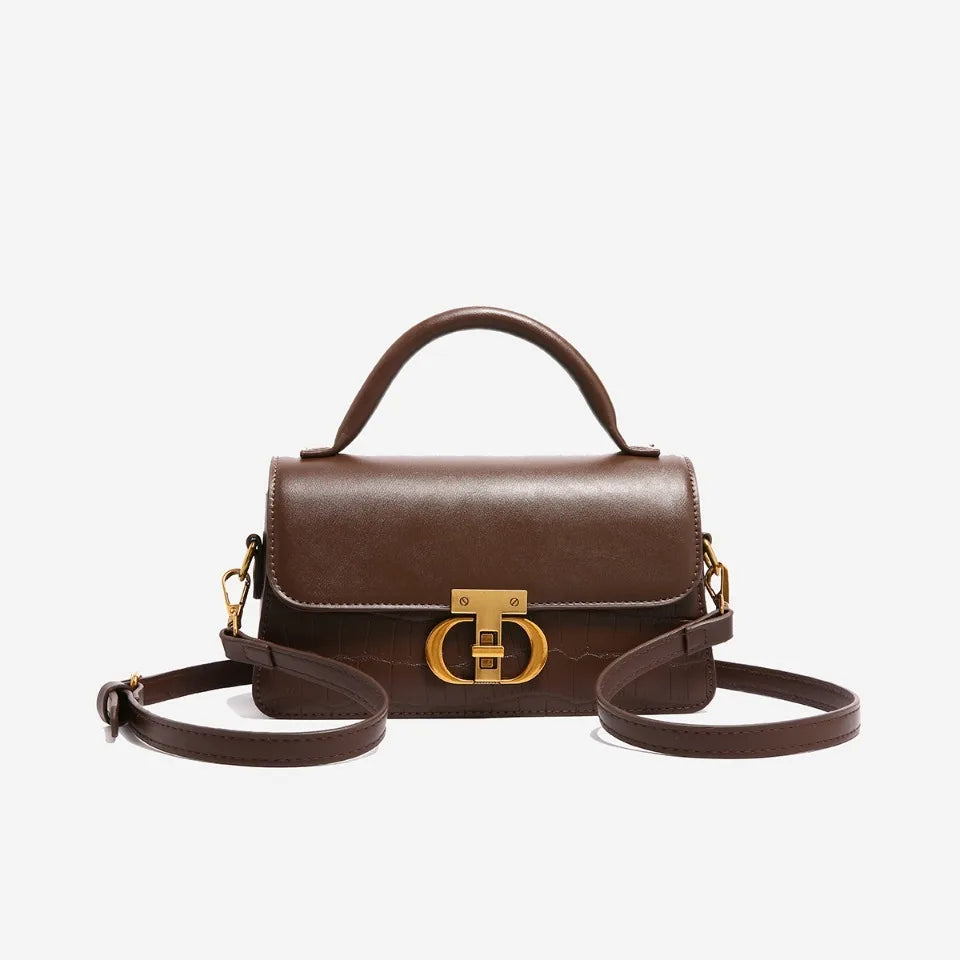 Small Leather Armpit Party Bags for Women Shoulder Crossbody Bag Ladies Vintage Underarm Handbags Summer Lock Tote Sac 2025 New
