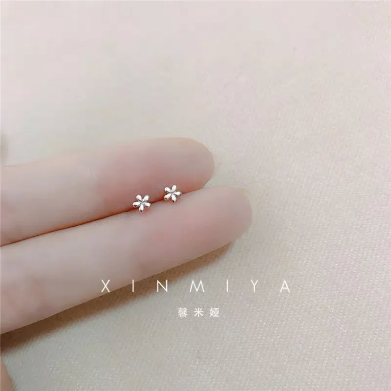 Minimalism Heart Earring 925 Silver Needle Allergic Protection Mini Small Stud Earrings for Women Girls Jewellery Wholesale Gift