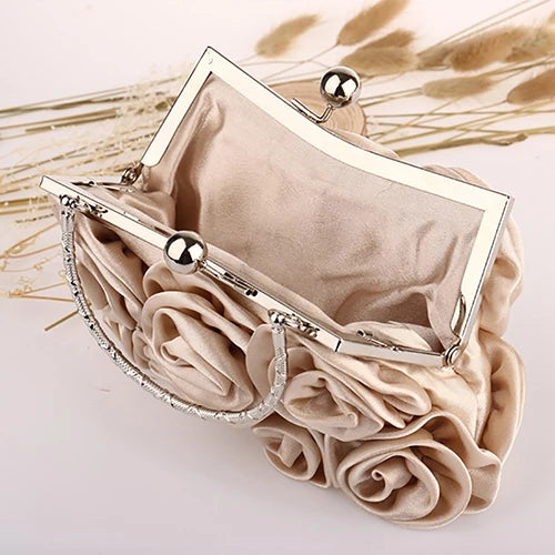2023 Handbag Women's Tote Bag Rose Flower Pattern Clutch Bags for Women Evening Party Bridal Handbag Bolsa Feminina Bolso Mujer