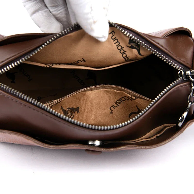 Women High Quality Soft Leather Shoulder Bags Luxury Designer Purses Crossbody Bag Ladies Vintage Messenger Commuting Sac A Main