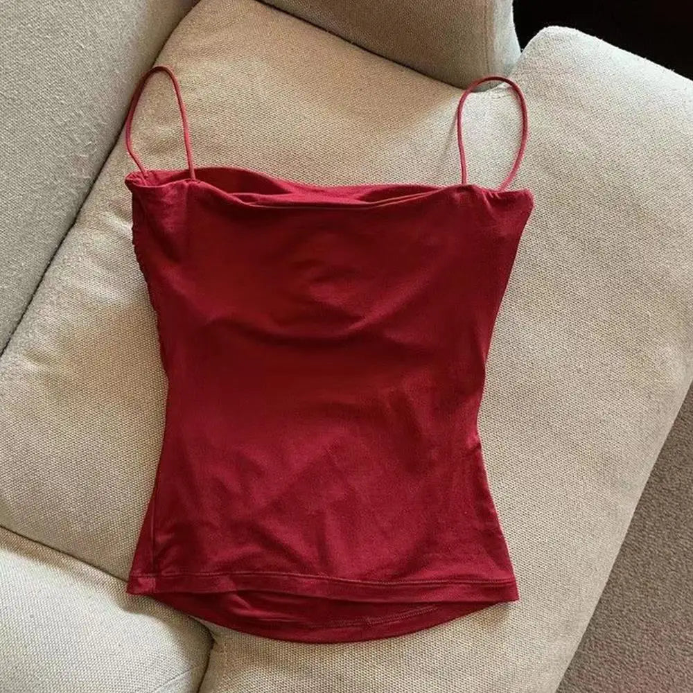 Top Crop de Algodão Sem Mangas para Mulheres - Camisole de Alças Finas, Melhor Base para Meninas