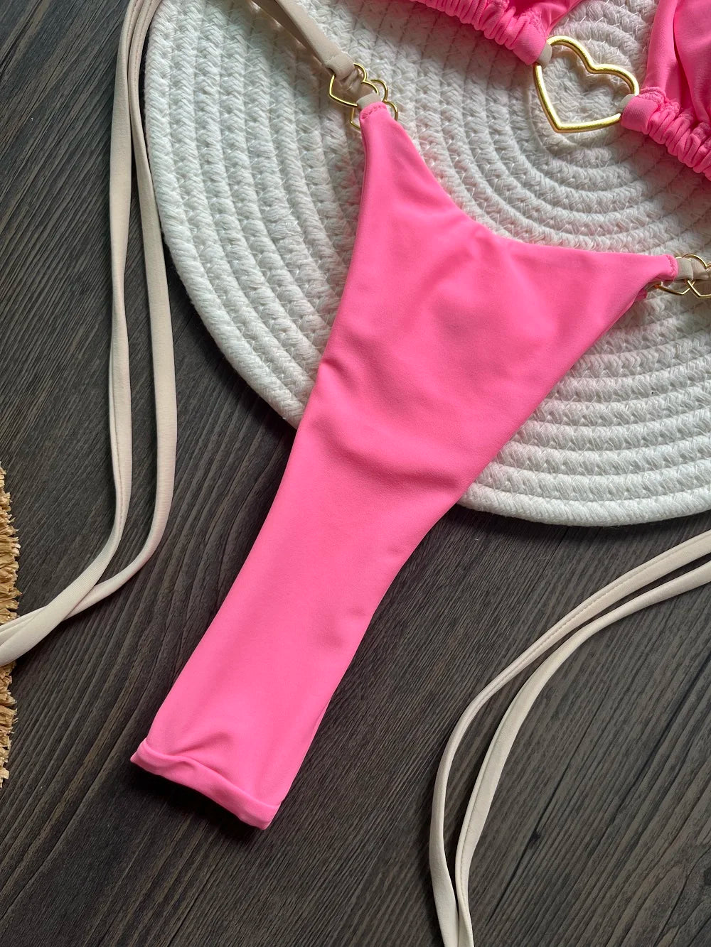 Conjunto de Biquíni Sexy Halter de Cor Sólida RUOTONSEPT, maiô feminino de duas peças, com triângulo e fio dental, traje de banho estilo brasileiro.