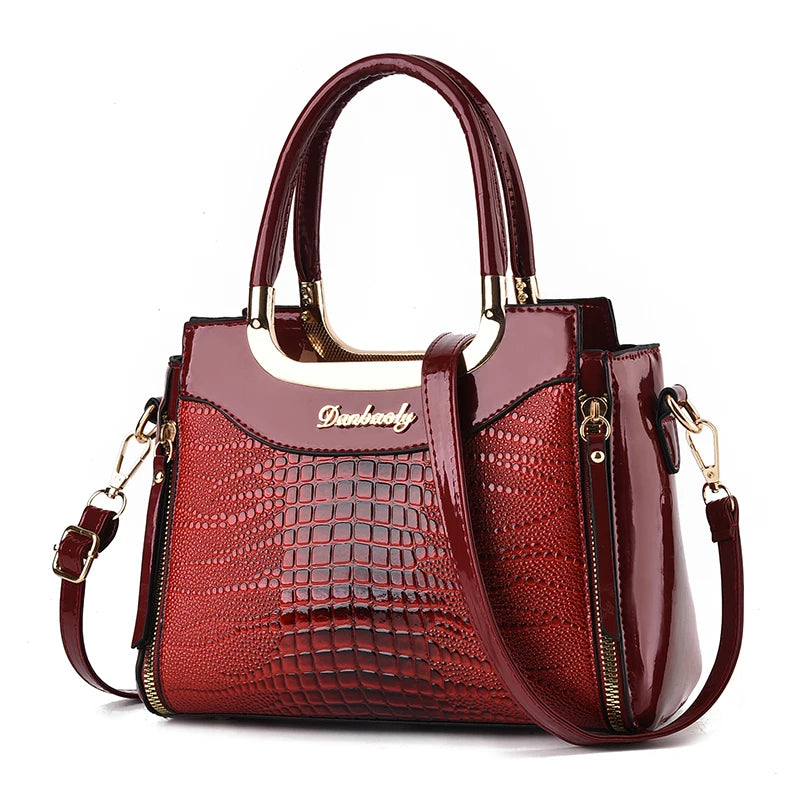 Chic Crocodile Pattern Faux Leather Crossbody Bag With Adjustable Strap - Elegant Women's Shoulder Purse For Daily Use