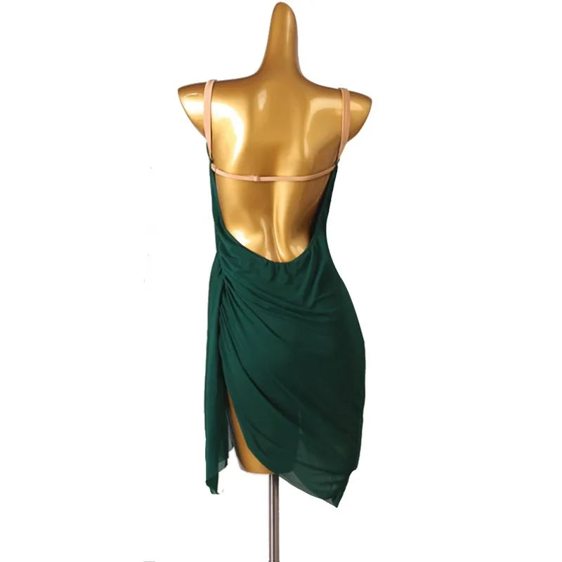 Fantasia Feminina para Competição de Dança Latina, Roupas para Performance, Vestidos de Palco, Roupas de Dança para Mulheres e Meninas, Top Feminino e Saia