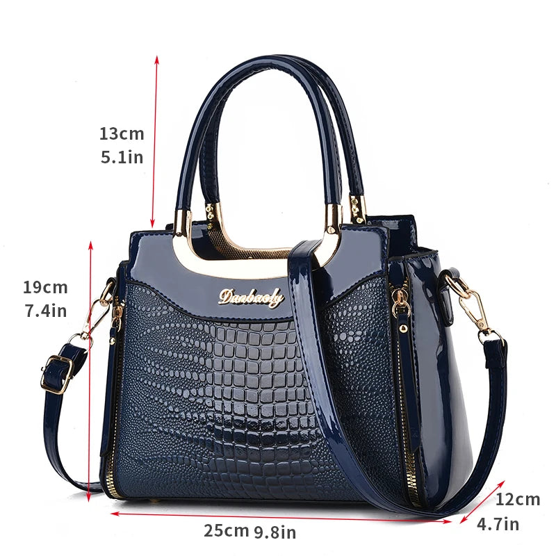Chic Crocodile Pattern Faux Leather Crossbody Bag With Adjustable Strap - Elegant Women's Shoulder Purse For Daily Use
