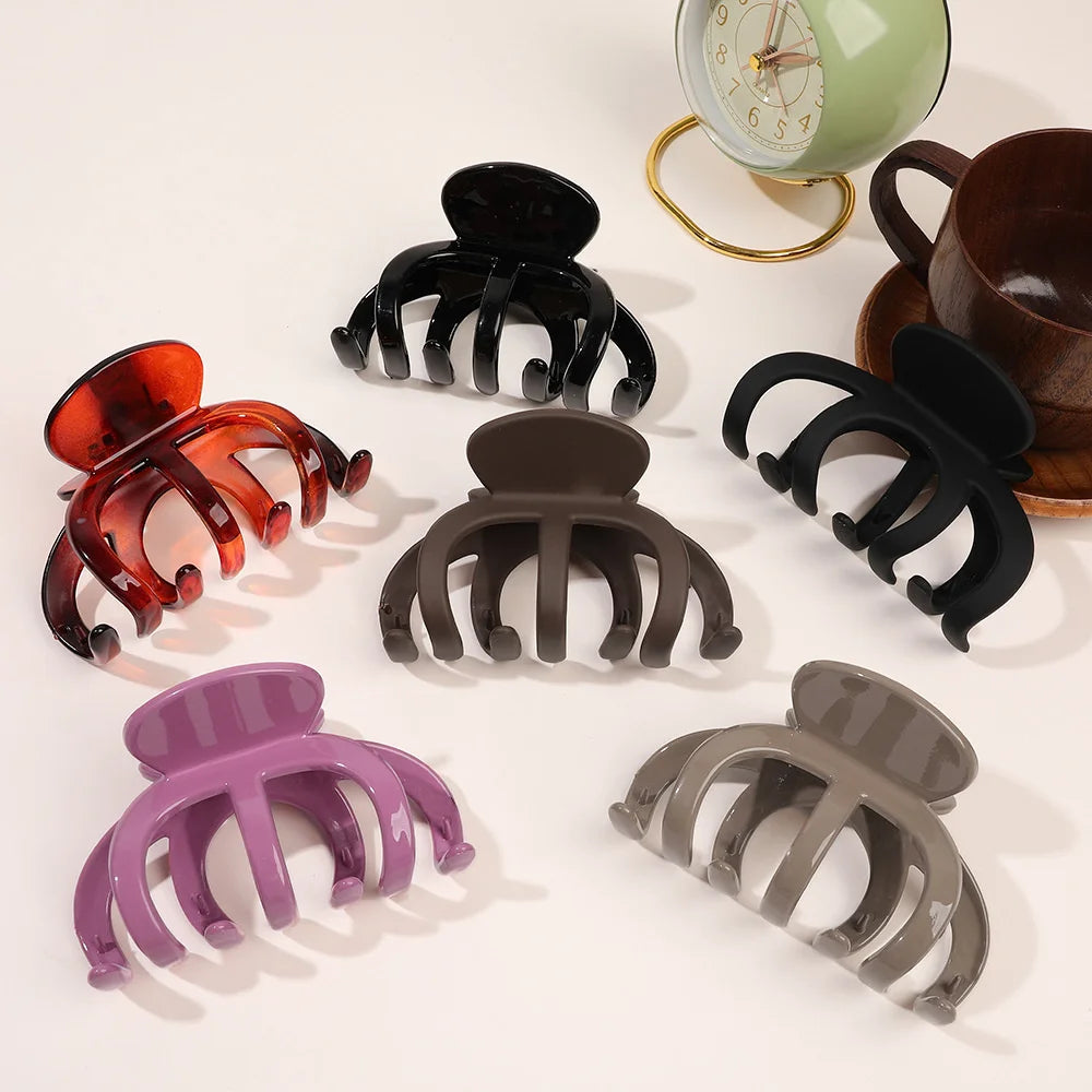 Garrafa de Cabelo Grande Feminina, Presilha de Cabelo Simples de Acrílico Coreana, Grampos de Cabelo em Forma de Tubarão, Clipes Foscos para Penteados de Coque, Acessórios de Cabelo para Meninas