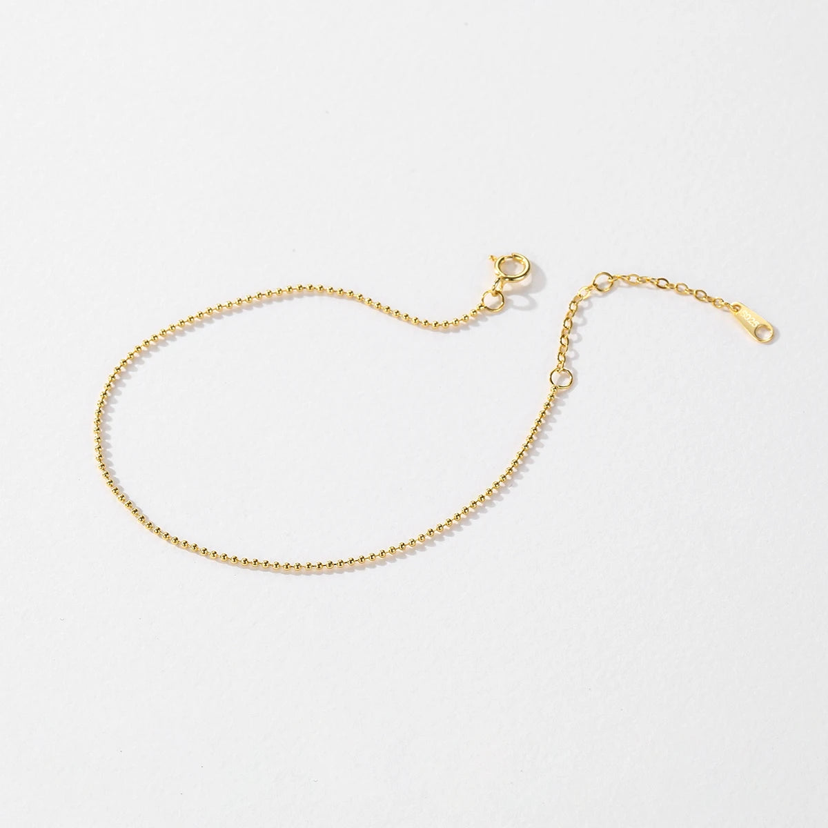 MODIAN Pulseira Ajustável Empilhável de Pequenas Esferas Finas em Prata Esterlina 925 - Presente de Dia dos Namorados para Mulheres - Joias Finas