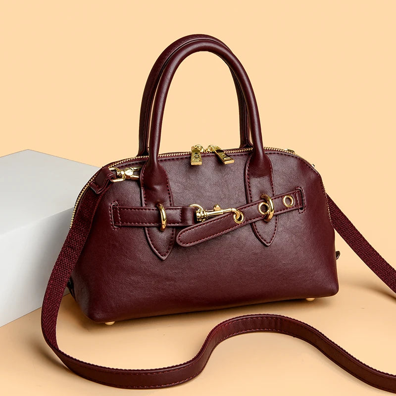 High Quality Leather Tote Bag Fashion Women Shoulder Messenger Bags Luxury Large Capacity Wear-resistant Handbag Female Sac