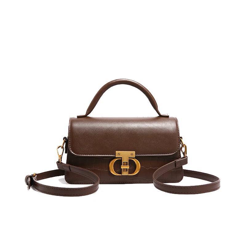 Small Leather Armpit Party Bags for Women Shoulder Crossbody Bag Ladies Vintage Underarm Handbags Summer Lock Tote Sac 2025 New