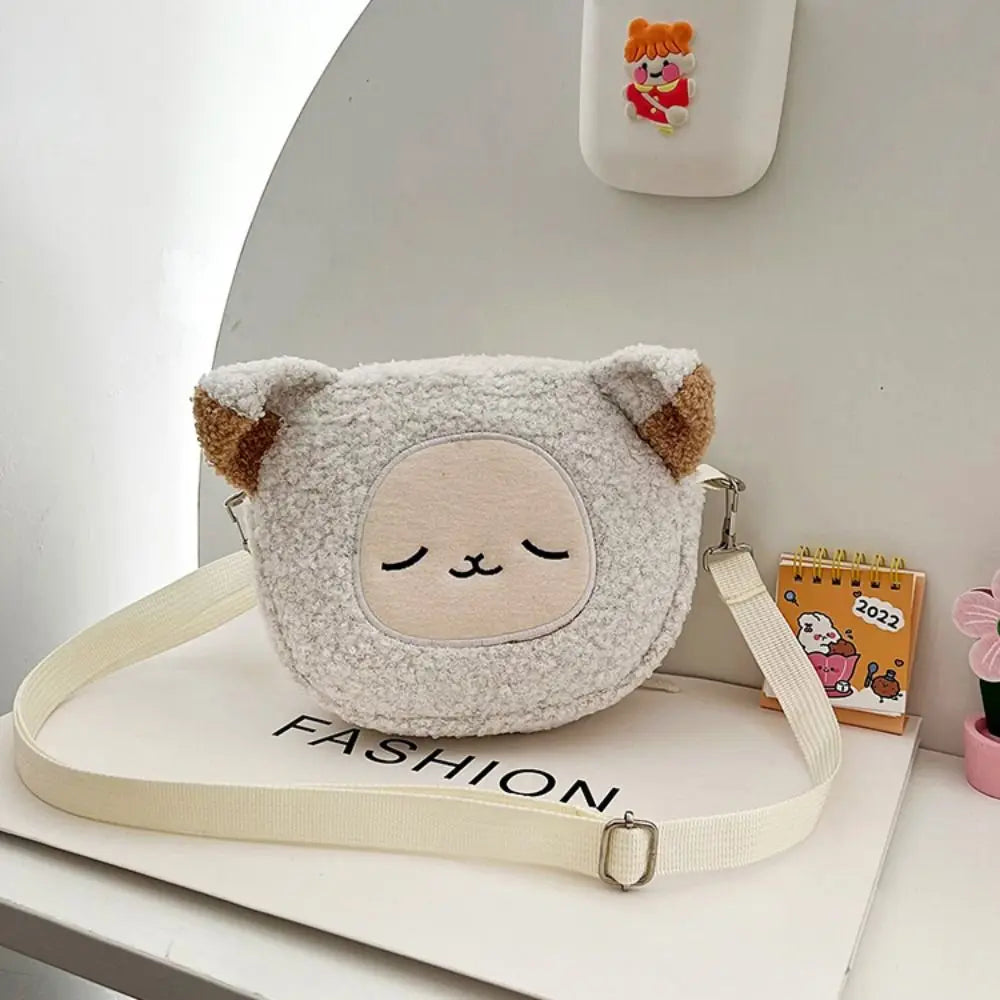 New Fashion Polyester Phone Purse Women Girls Kawaii Plush Shoulder Bag Small Crossbody Bag Outdoor Shopping Accessories