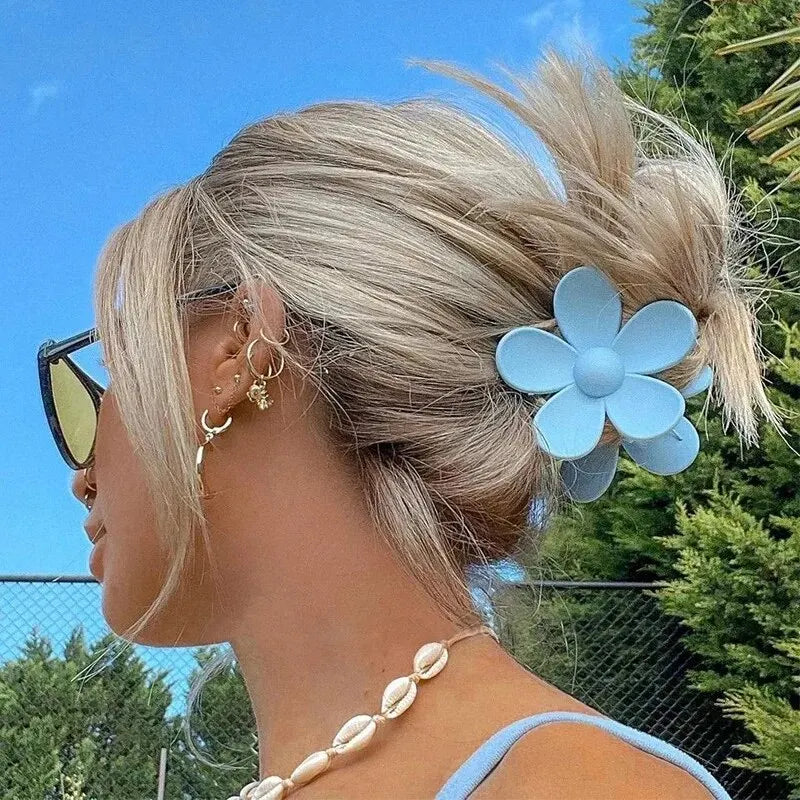 Conjunto de 8 peças de grampo de flor da moda para mulheres e meninas, grampo de cabelo doce, presilhas de cabelo, grampos coreanos, garras de cabelo para mulheres, acessórios de cabelo.