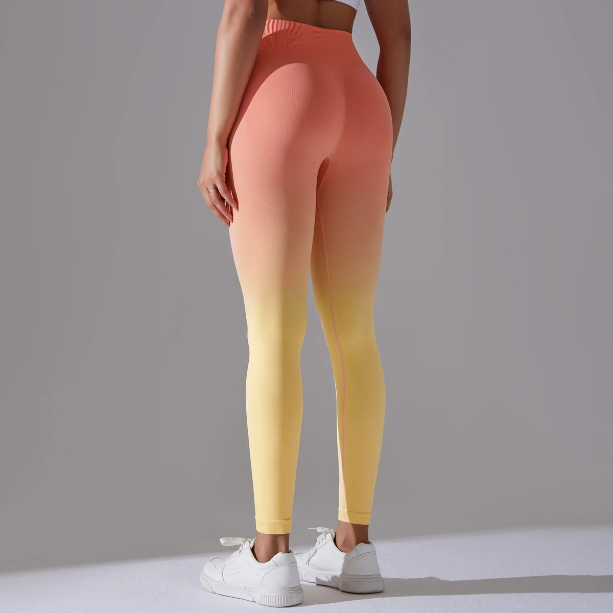 Leggings Seamless de Cintura Alta para Yoga, com Controle de Barriga e Efeito Bumbum, Leggings para Exercício e Esportes, Apertadas para Mulheres