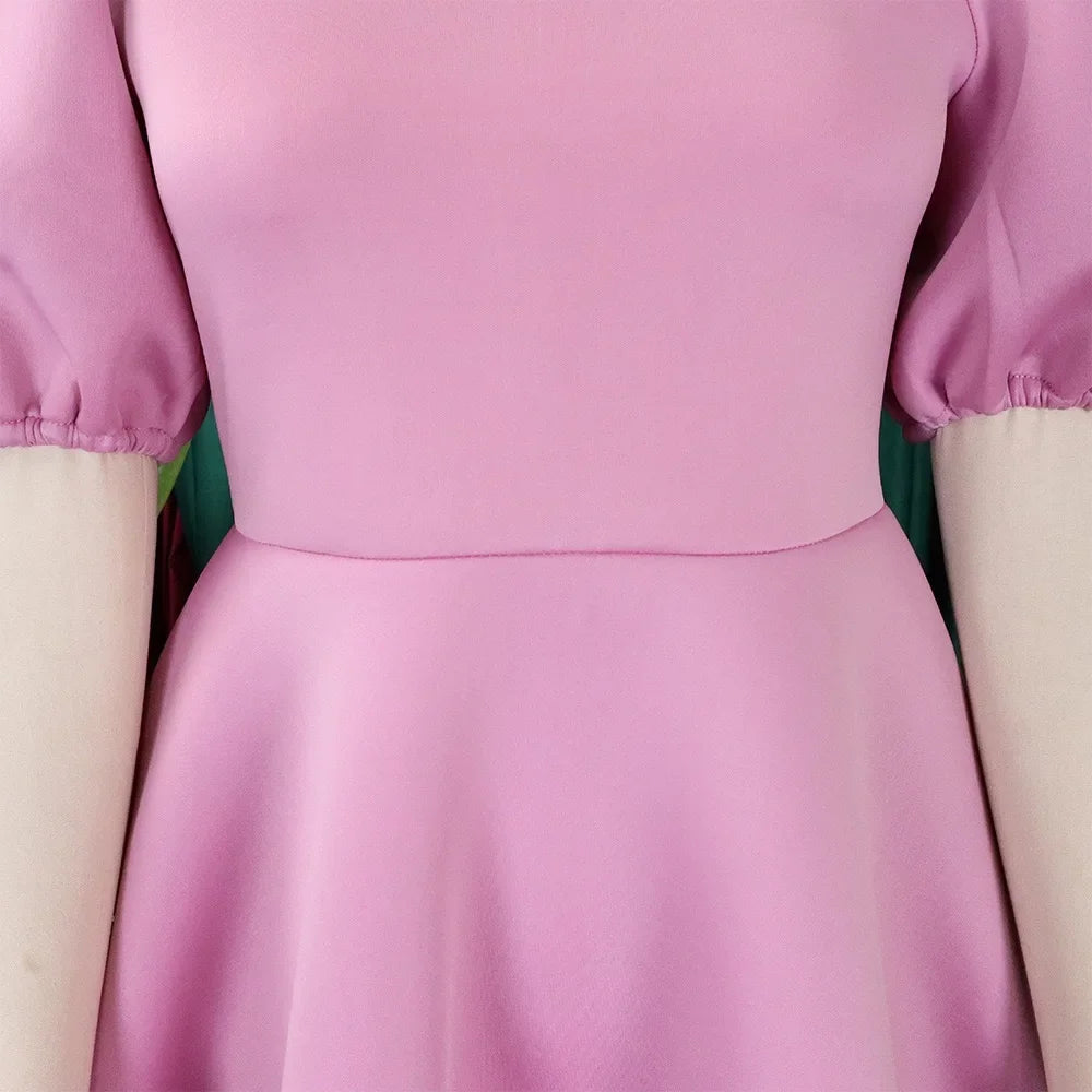 Vestidos Elegantes para Mulher 2024, Decote em O, Manga Curta, Cintura Alta, Pregas, Midi Luxuoso para Festas de Aniversário e Jantares
