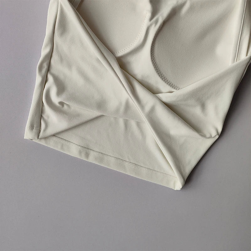 Camiseta esportiva sem costas, com almofada fixa no peito, justa, de secagem rápida, suit de yoga afinado para mulheres.