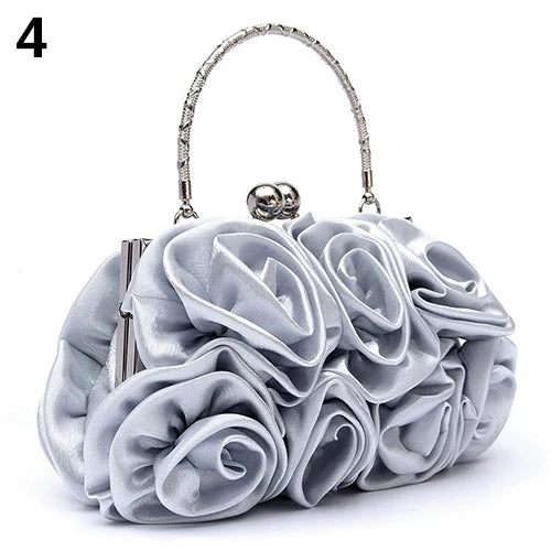 2023 Handbag Women's Tote Bag Rose Flower Pattern Clutch Bags for Women Evening Party Bridal Handbag Bolsa Feminina Bolso Mujer