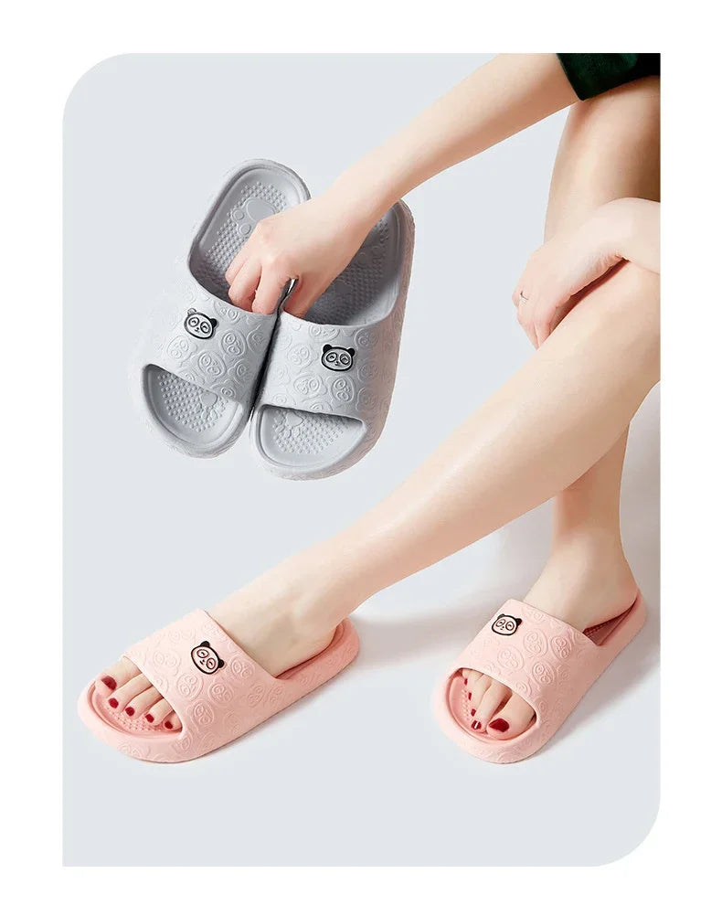 Chinelo de Plataforma Chunky com Solado Macio Eva para Mulheres 2024 Verão, Sandálias de Praia com Solado Grosso, Chinelos de Couro Antiderrapantes para Uso Externo