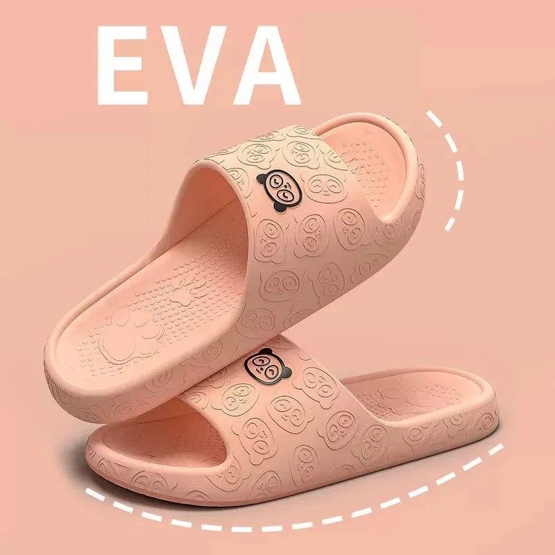 Chinelo de Plataforma Chunky com Solado Macio Eva para Mulheres 2024 Verão, Sandálias de Praia com Solado Grosso, Chinelos de Couro Antiderrapantes para Uso Externo