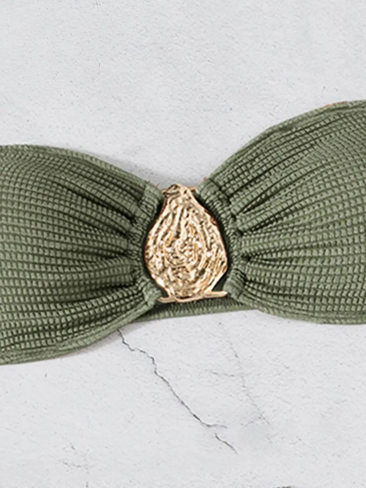 Biquíni Bandeau Sexy para Mulheres com ornamento de gota d'água de metal, blusa com bojo, saia de malha, traje de banho de 3 peças para praia